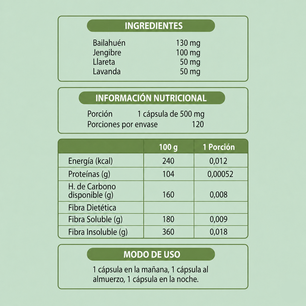 Newcolon Fórmula Herbal Digestiva 120 cápsulas