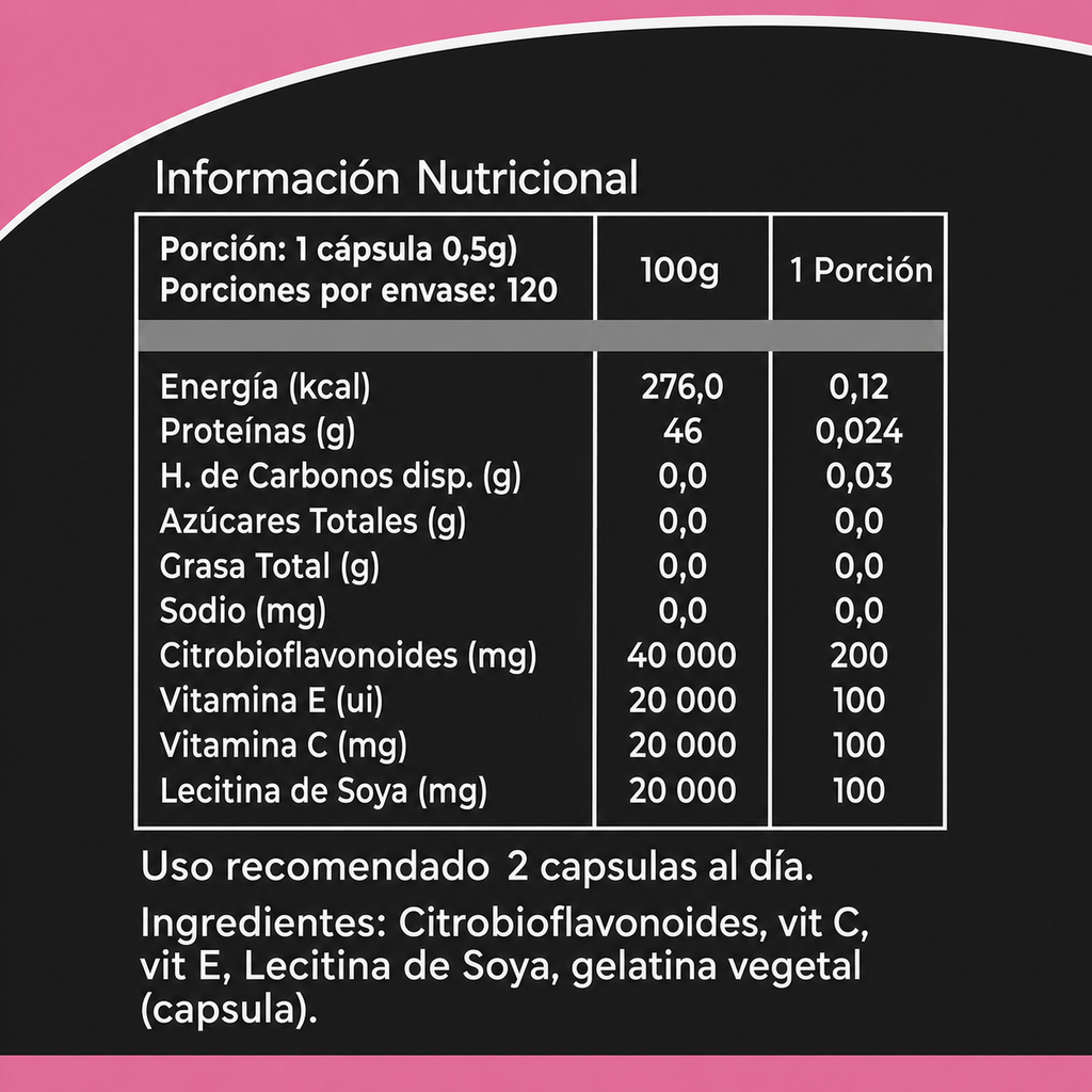 Venol Pluss Citrobioflavonoides + Vitamina C + E 120 cápsulas