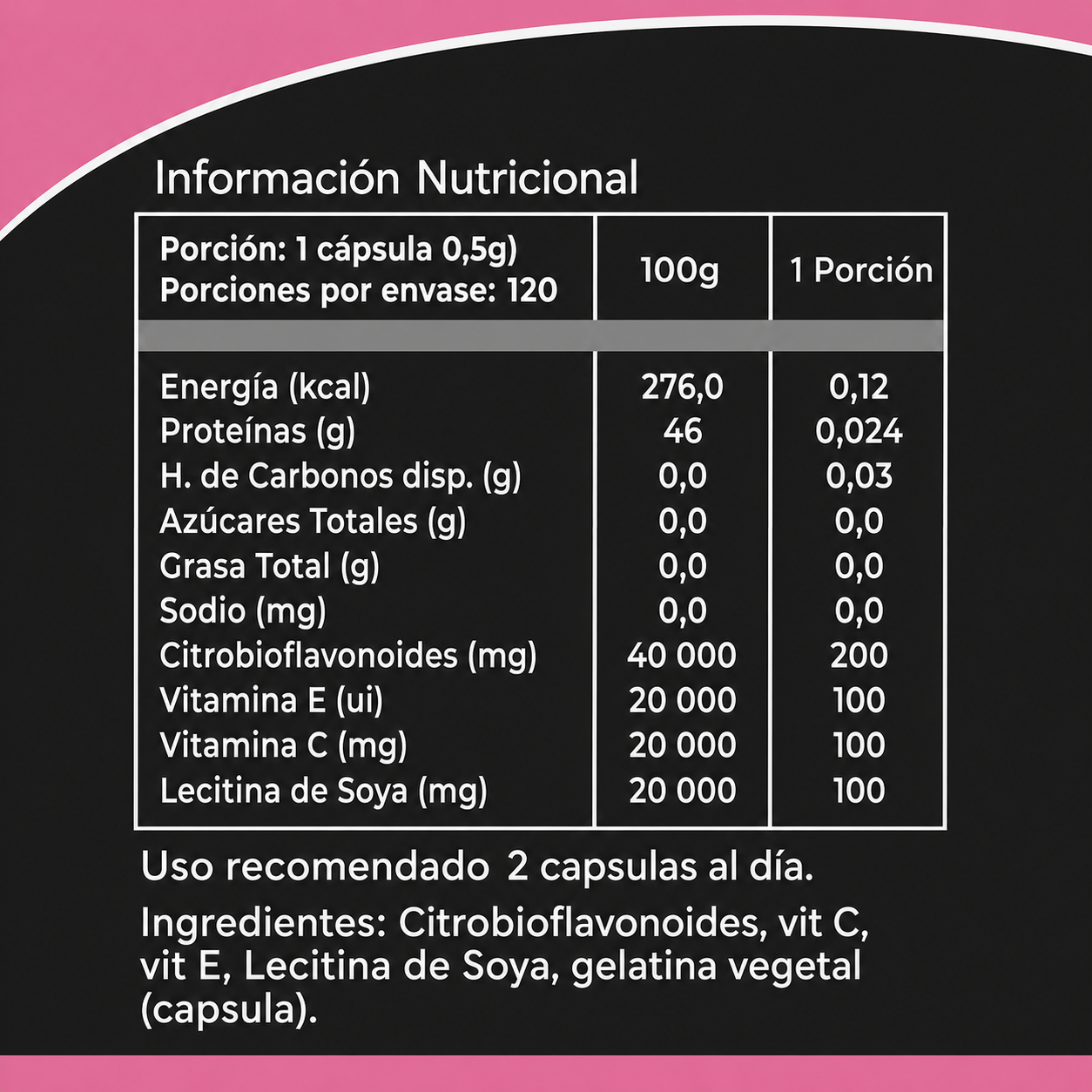 Venol Pluss Citrobioflavonoides + Vitamina C + E 120 cápsulas