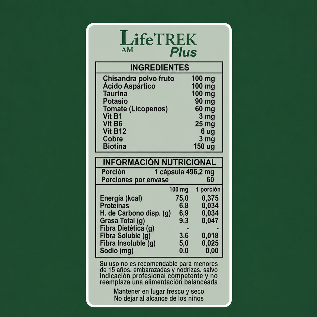 Pack LifeTREK Plus AM/PM Aminoácidos + Vitaminas 120 cápsulas