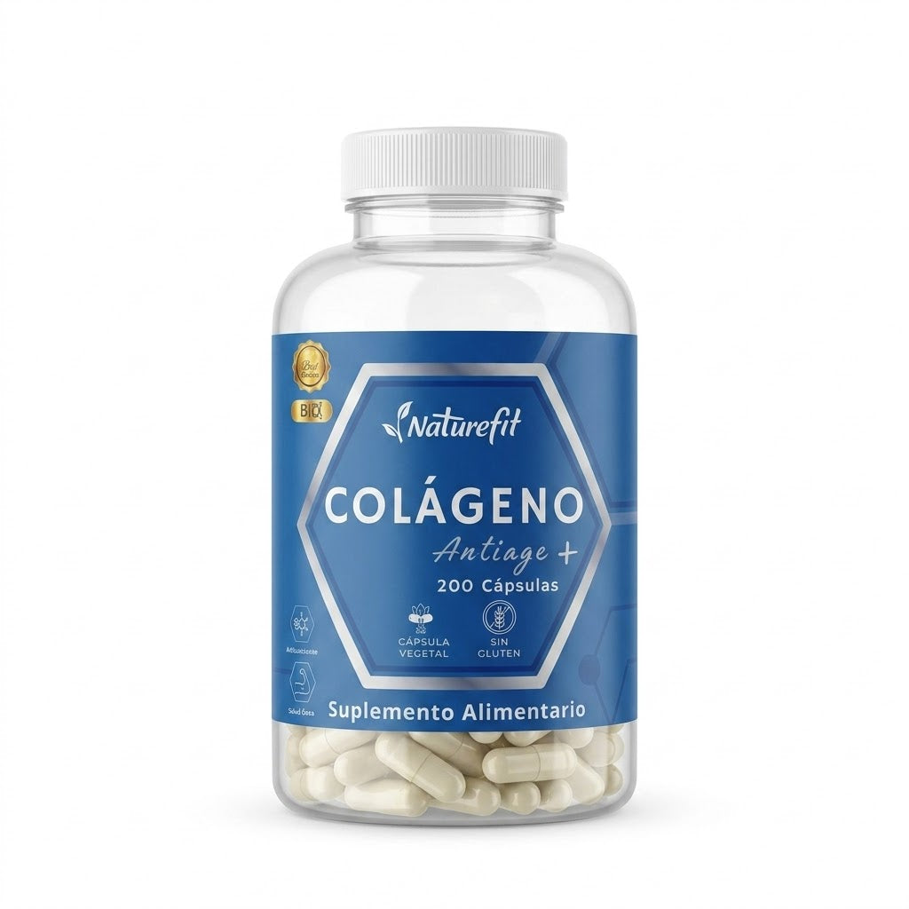 Colágeno Antiage+ Tipo I + II con Vitamina C y Q10 200 cápsulas