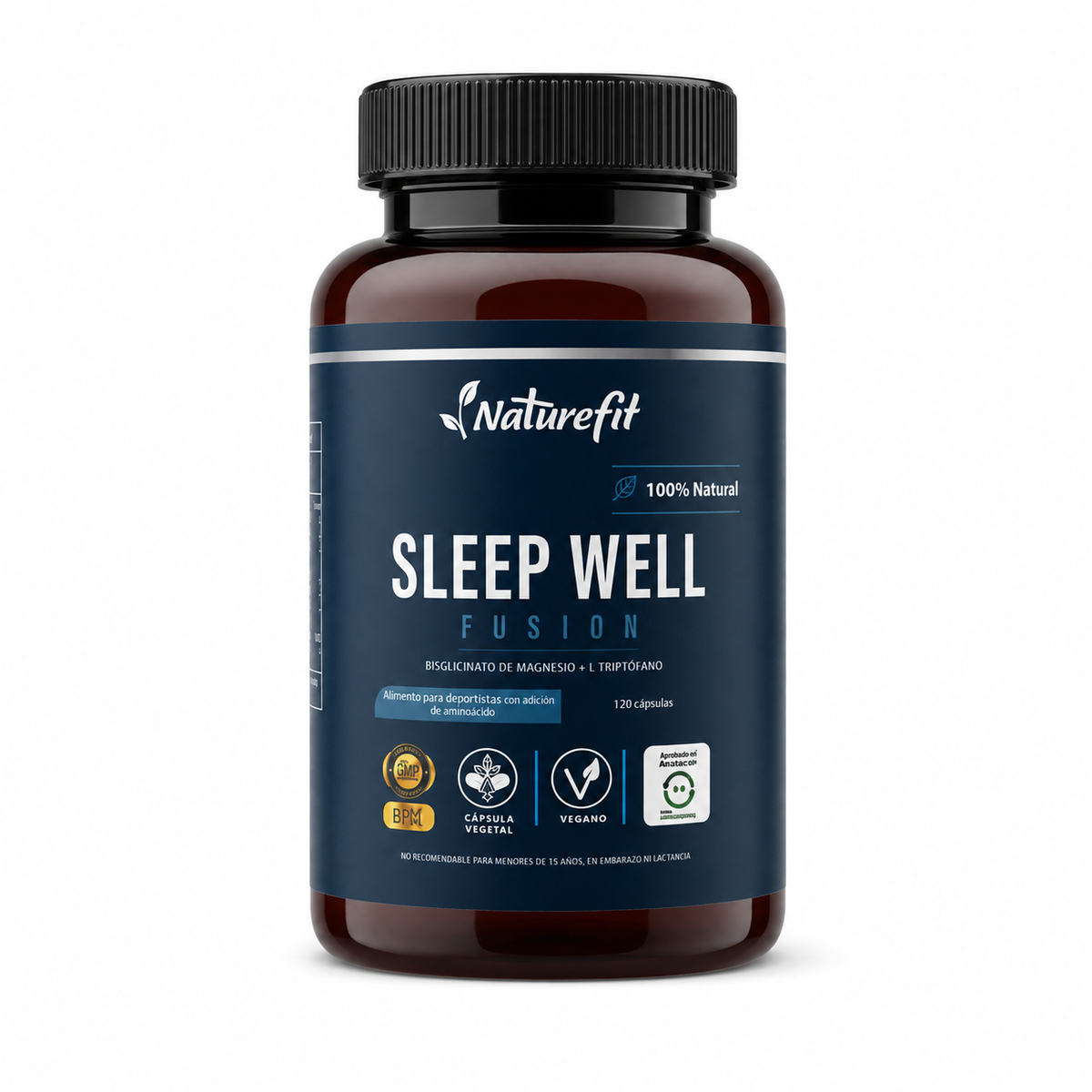 Sleep Well Fusion Magnesio Bisglicinato + L-Triptófano 120 cápsulas